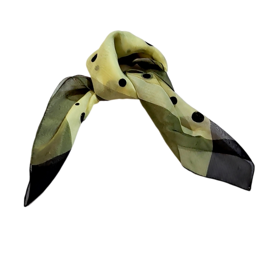 $2 When You Buy 10 Items Marked 🎄10/$20  Polka Dot Sheer Scarf - Yellow & Black